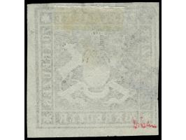 1873, 70 Kr. braunlila, Bogenfeld 2, farbfrisch, unten und rechts breitrandig geschnitten, mit gut erkennbarer Wappenprägung,