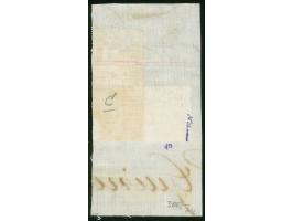 1888, Pfennig 50 Pfg. oliv, mit Plattenfehler „aufgebrochene Spitze Mitte oben“ im verbreiterten Format im senkrechten Paar m