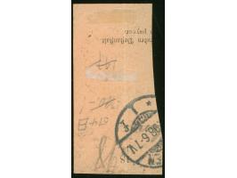 1890/89, Krone/Adler 25 Pfg. gelblichorange, senkrechtes Paar, sauber gestempelt “STEPHANSORT *** 8/5 98" auf Postanweisungsa