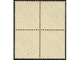 1897, Aufdruckausgabe 20 Pfg. violettultramarin, Viererblock mit Aufdruckfehler “zweites e in Neu-Guinea offen" (Aufdruckfeld