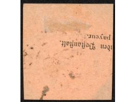 1890/99, Innendienst 2 M. dunkelrotkarmin, sauber gestempelt “BAGAMOYO 26/7 97” auf Postanweisungsausschnitt, tadellos, Kurzb