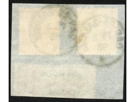 1890/99, Krone/Adler 25 Pfg. gelblichorange und 5 Pfg. lebhaftopalgrün, sauber gestempelt mit grünlichschwarzem “DAR-ES-SALAA