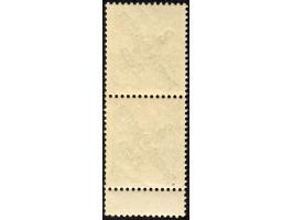 1896, diagonaler Aufdruck 2 P. auf 3 Pfg. dunkelockerbraun, senkrechtes Paar mit Plattenfehler “Bruch der Bandrolle rechts un