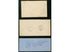 1876/81, Sitzende Helvetia sieben Briefe/Karten mit meist sauberen Abstempelungen, teils Mängel.