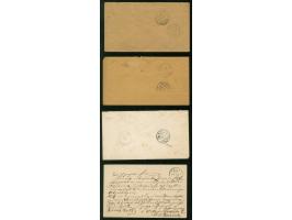 1876/81, Sitzende Helvetia sieben Briefe/Karten mit meist sauberen Abstempelungen, teils Mängel.